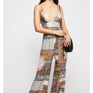 NWOT Free People Patchwork Jumpsuit